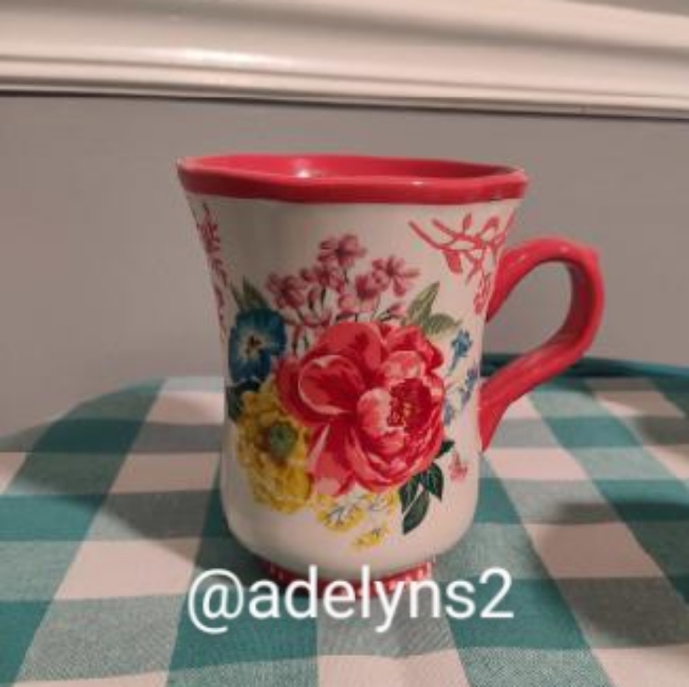 🌺 New Pioneer Woman 2022 Fancy Flourish Pink 18-Ounce Stoneware Mug, Qty 1 - Picture 5 of 8